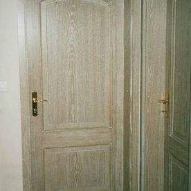 Porte de chambre en chêne cerusé (blanchi) - P. Schmied - Lausanne
