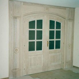 Double porte de salon en chêne cerusé - P. Schmied - Lausanne